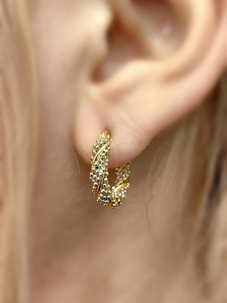 DORİKA ALTIN KÜPE KUP01440 - Nasip Kuyumcu