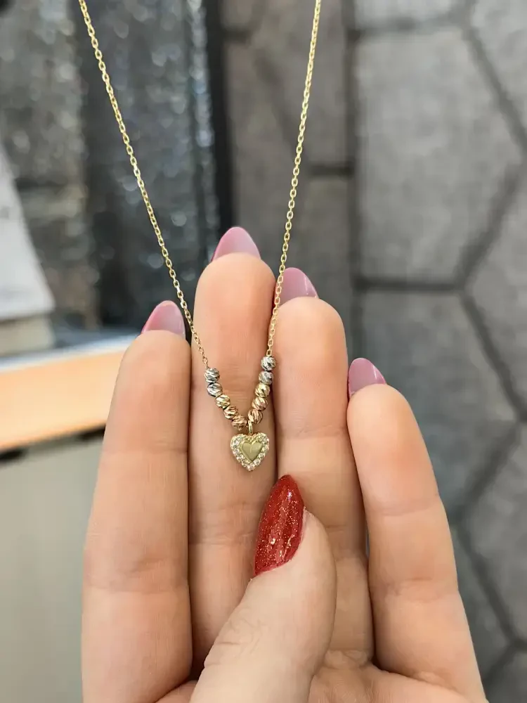  KALPLİ DORİKA MODEL ALTIN KOLYE 8 AYAR KLY00687 - Nasip Kuyumcu