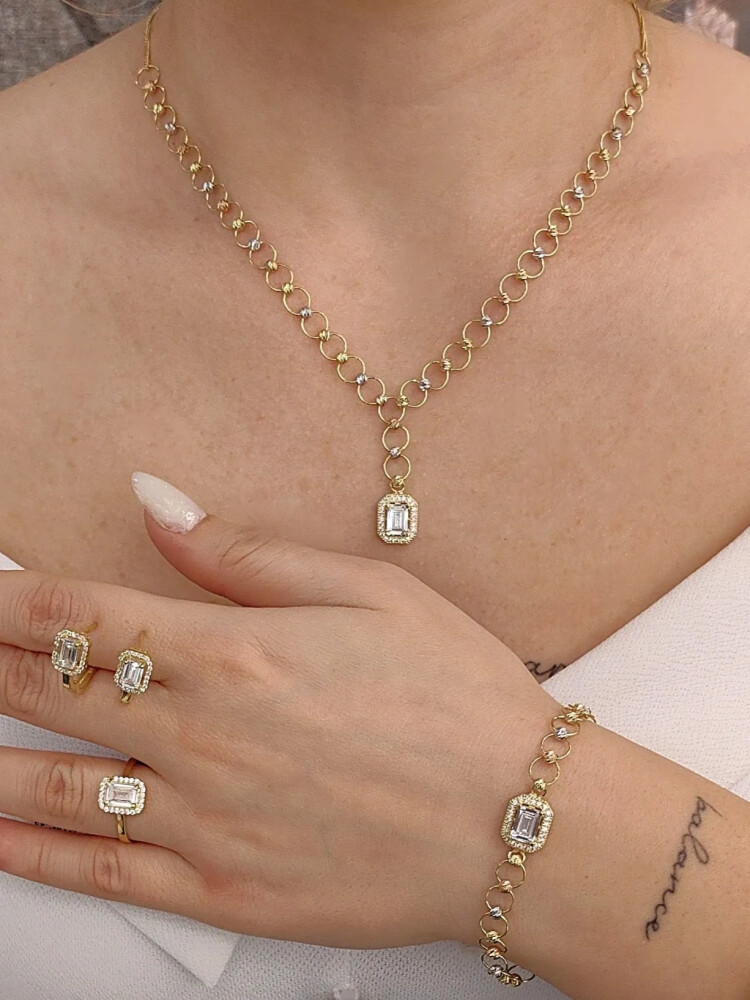 DORİKA MODEL BAGET 14 AYAR SET SET00112-113-114-115 - Nasip Kuyumcu