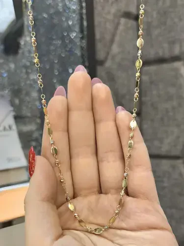 DORİKALI PUL MODEL ALTIN KOLYE 14 AYAR KLY00015 - 3