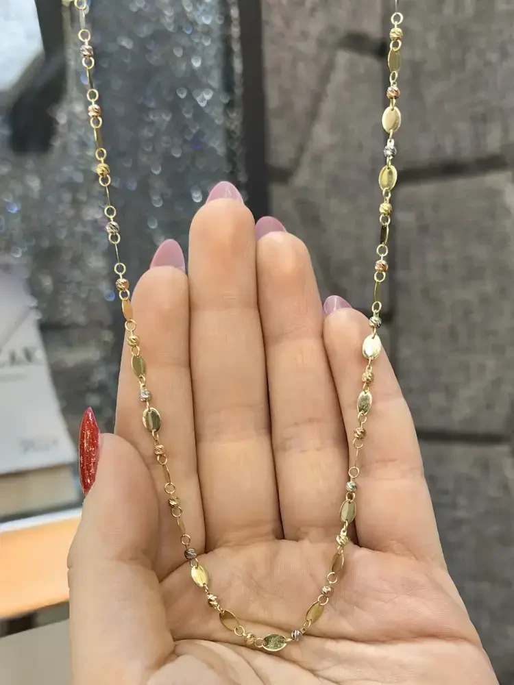 DORİKALI PUL MODEL ALTIN KOLYE 14 AYAR KLY00015 - 3