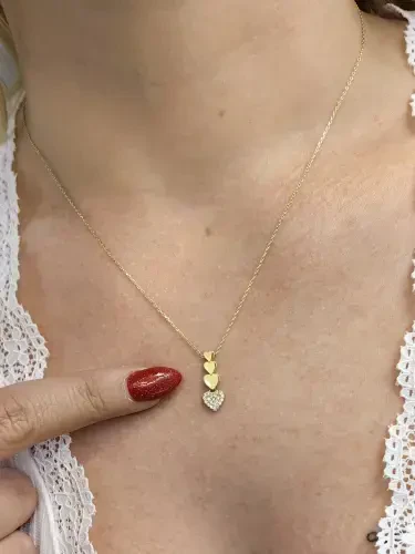 DÖRT KALPLİ ALTIN KOLYE 14 AYAR KLY00485 - 3