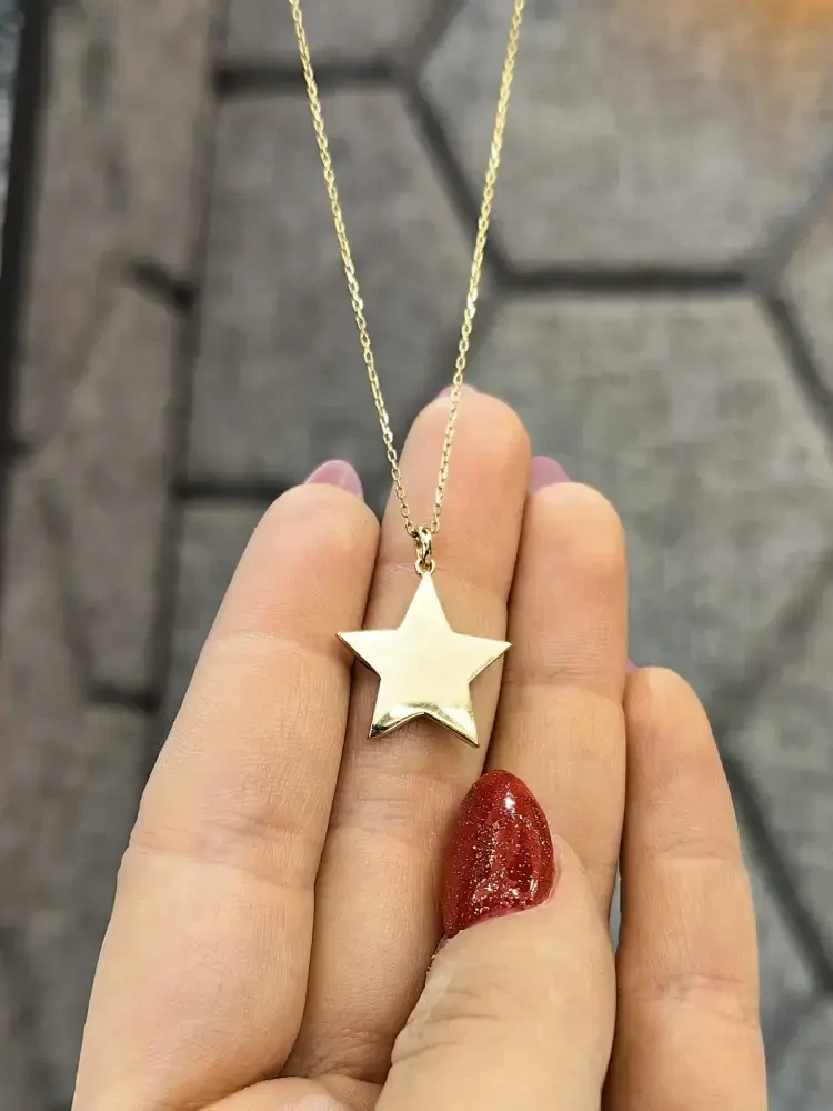 YILDIZ MODEL ALTIN KOLYE 8 AYAR KLY00257 - 2