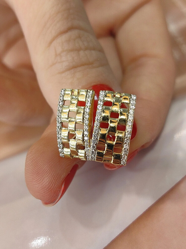 FANTAZİ ALTIN KÜPE KUP00362 - Nasip Kuyumcu