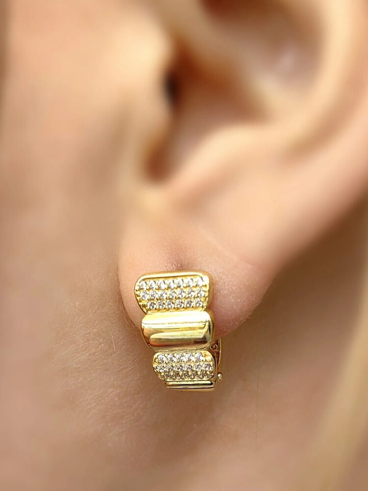 FANTAZİ ALTIN KÜPE KUP00575 - Nasip Kuyumcu