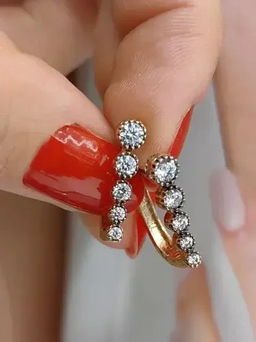 FANTAZİ ALTIN KÜPE KUP00929 - 1