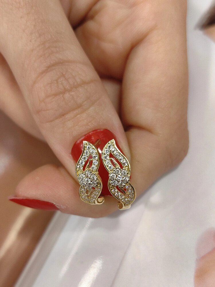 FANTAZİ ALTIN KÜPE KUP01063 - Nasip Kuyumcu