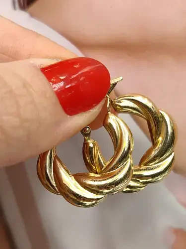 FANTAZİ ALTIN KÜPE KUP01278 - 1
