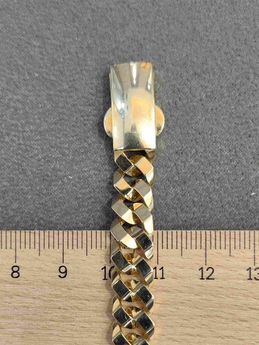 FİZYON İÇİ DOLU TOKA KİLİTLİ GURMET 14 AYAR ÖZEL TASARIM GURMET ZİNCİR ALTIN BİLEKLİK KNY01762 - 5