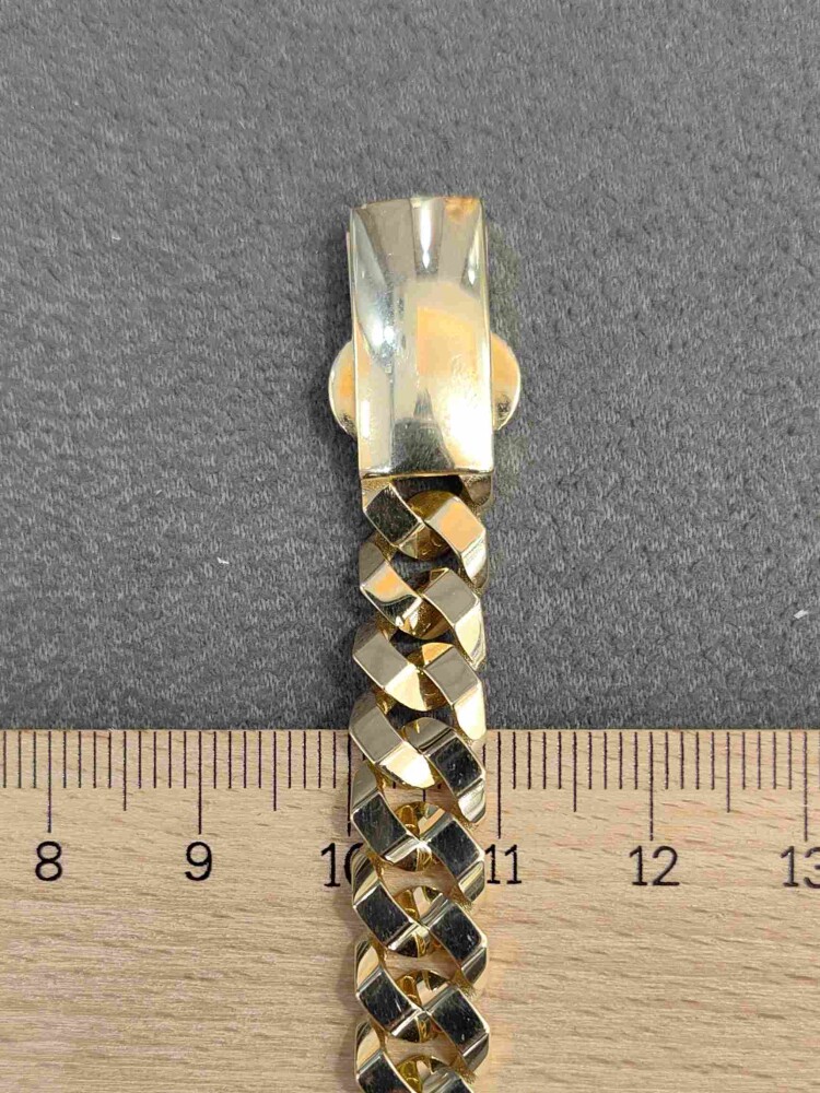 FİZYON İÇİ DOLU TOKA KİLİTLİ GURMET 14 AYAR ÖZEL TASARIM GURMET ZİNCİR ALTIN BİLEKLİK KNY01762 - 5