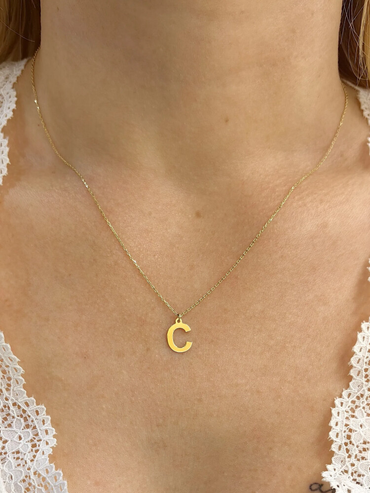 HARF ALTIN KOLYE 14 AYAR KLY00065 - Nasip Kuyumcu