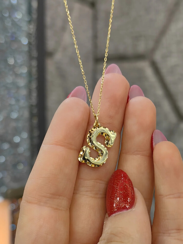 HARF ALTIN KOLYE 14 AYAR XKLY00725 - Nasip Kuyumcu