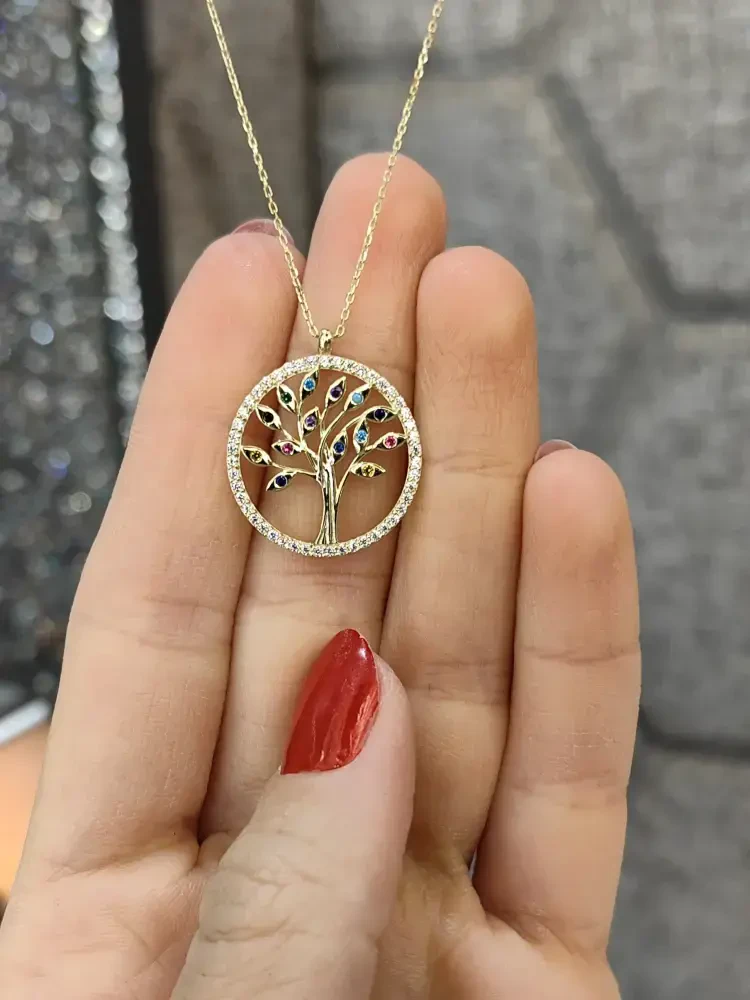 HAYAT AĞACI MODEL ALTIN KOLYE 14 AYAR KLY00804 - 2