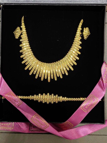 HİNT İŞİ AJDA IŞILTISI 14 AYAR TARZ ALTIN SET TAKIMI SET00482-483-484 - 5