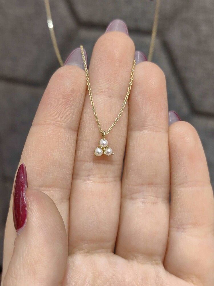 İNCİ MODEL ALTIN KOLYE 14 AYAR KLY00433 - 1