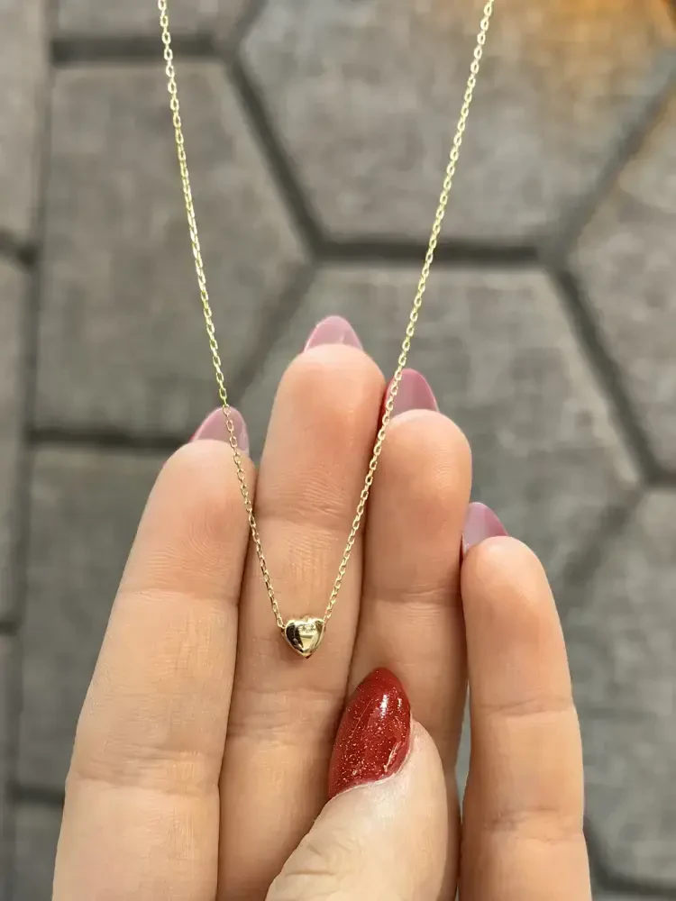  KALP MODEL ALTIN KOLYE 14 AYAR KLY00438 - Nasip Kuyumcu