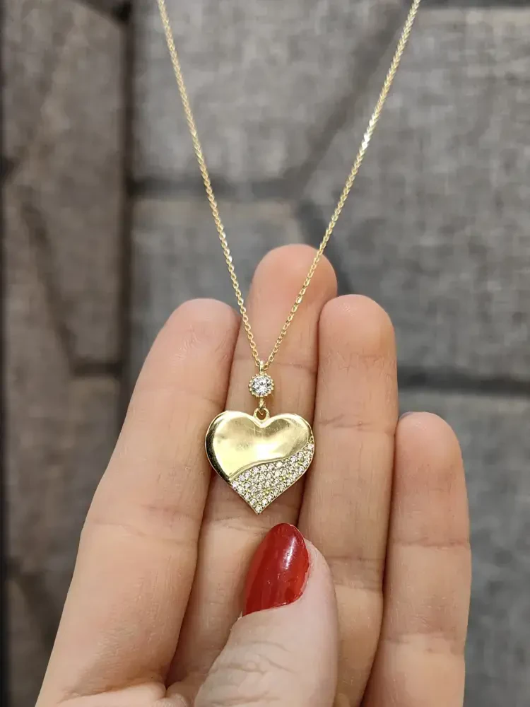  KALP MODEL ALTIN KOLYE 8 AYAR KLY00777 - Nasip Kuyumcu