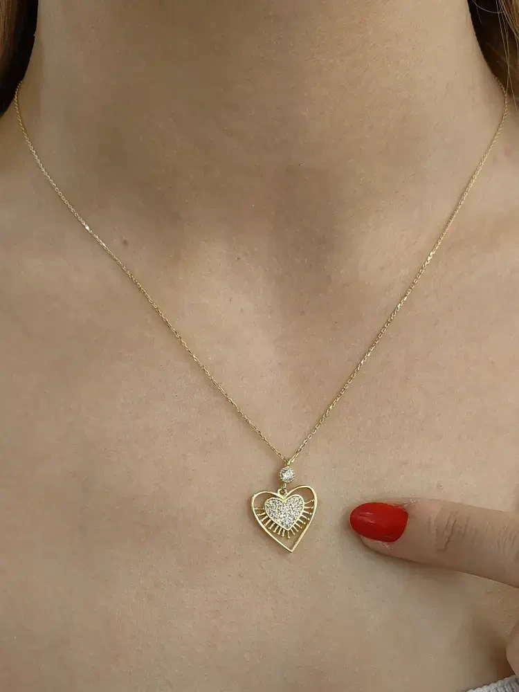  KALP MODEL ALTIN KOLYE 8 AYAR KLY00780 - Nasip Kuyumcu