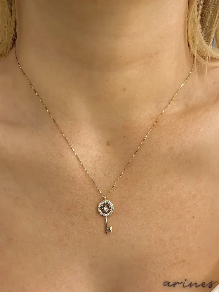 KALPLİ ANAHTAR MODEL ALTIN KOLYE 8 AYAR KLY00333 - Nasip Kuyumcu