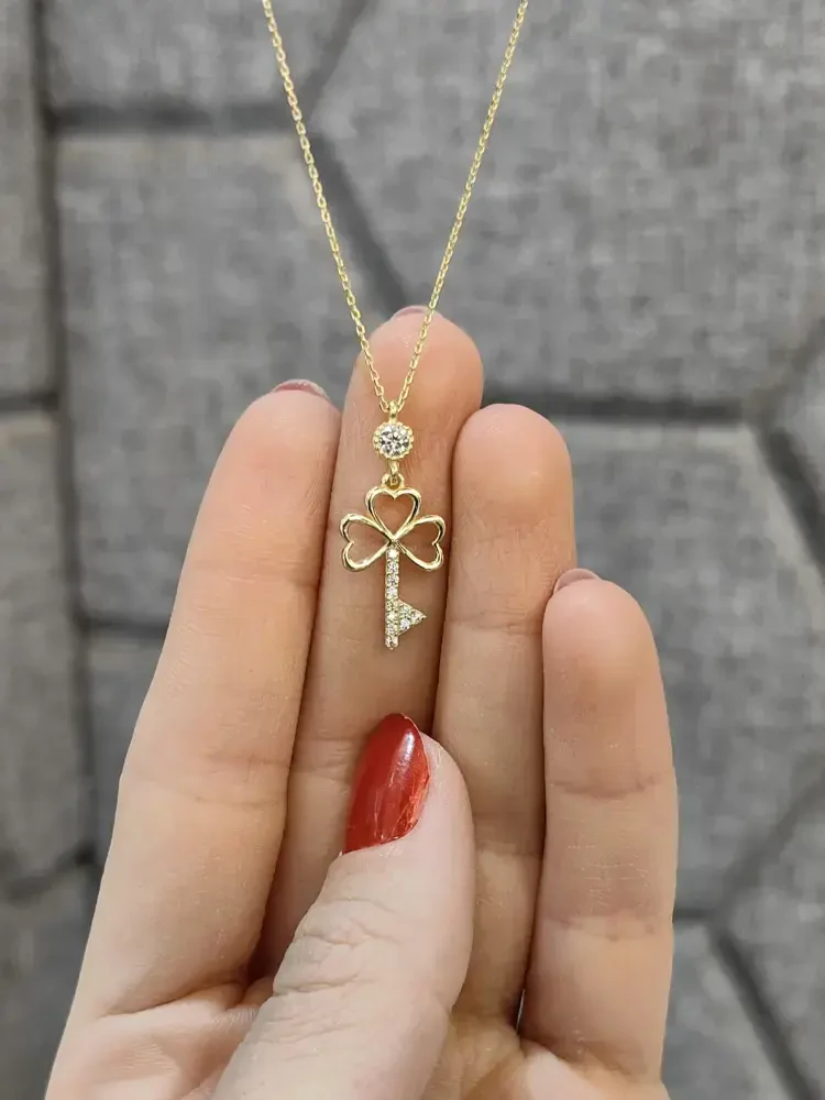 KALPLİ ANAHTAR MODEL ALTIN KOLYE 8 AYAR KLY00783 - Nasip Kuyumcu