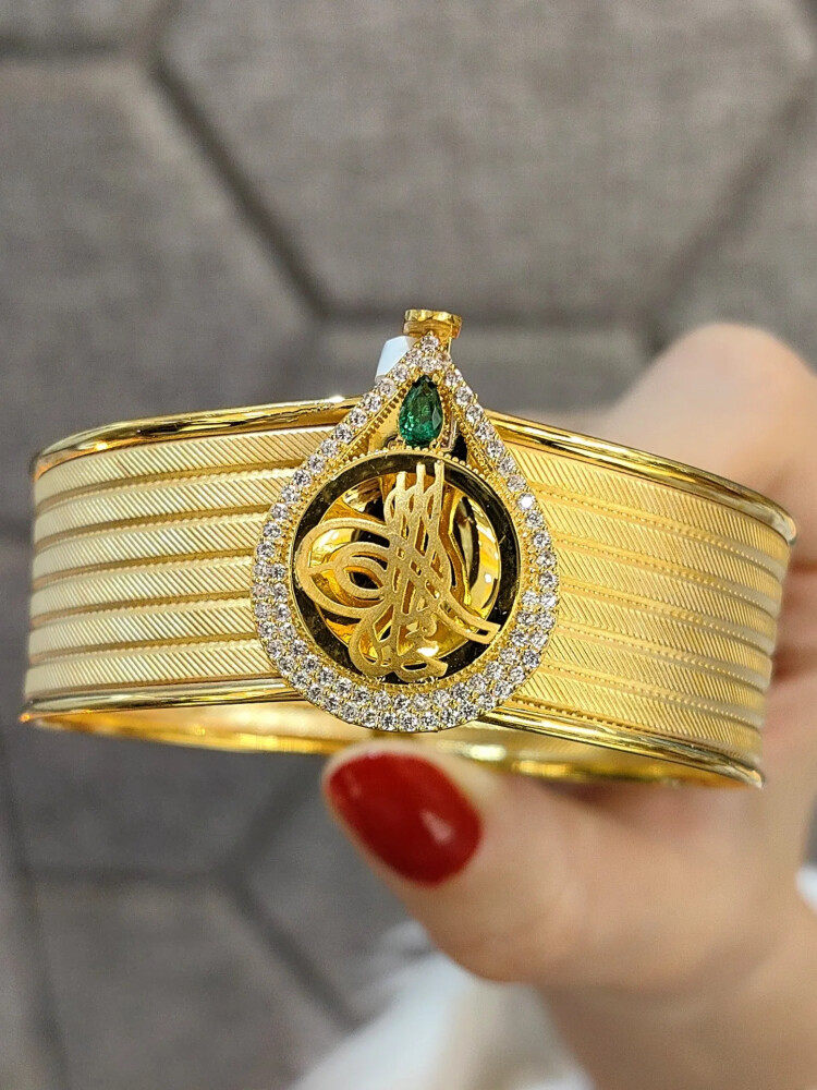 TUĞRALI HASIR KELEPÇE ALTIN 8 AYAR KLP00089 - Nasip Kuyumcu