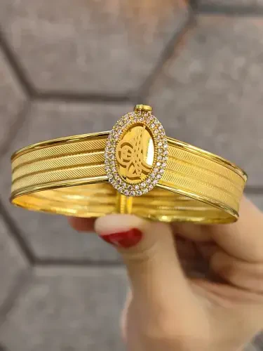 TUĞRALI HASIR KELEPÇE ALTIN 8 AYAR KLP00062 - 1