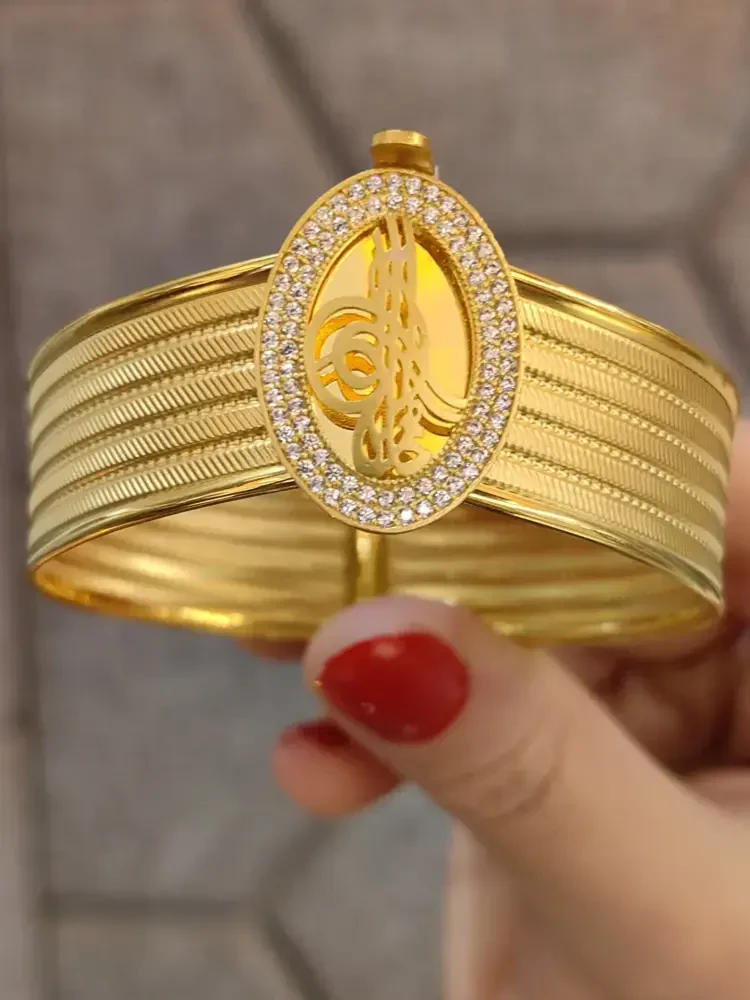 TUĞRALI HASIR KELEPÇE ALTIN 8 AYAR KLP00315 - Nasip Kuyumcu