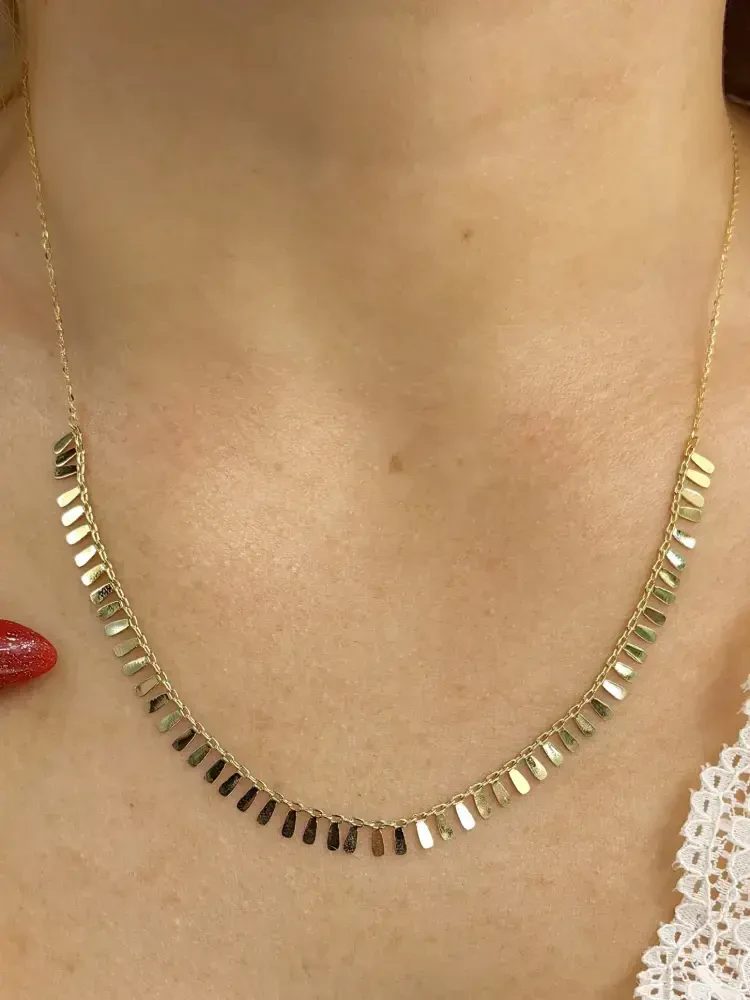 KLEOPATRA MODEL ALTIN KOLYE 14 AYAR KLY01167 - Nasip Kuyumcu