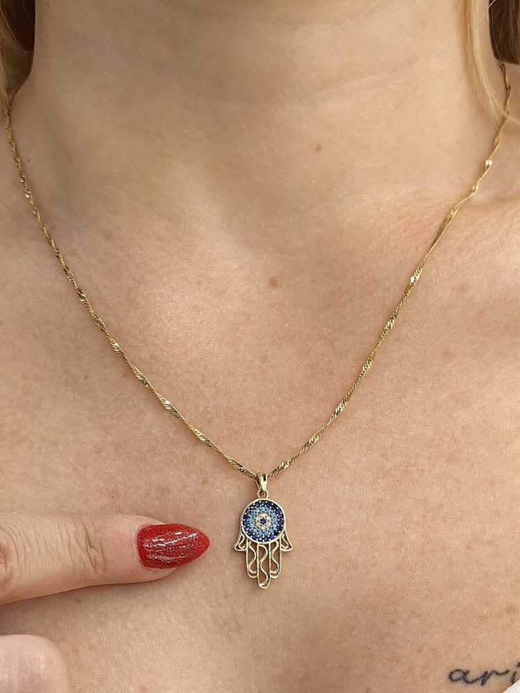 LALE NAZARLI MODEL ALTIN KOLYE 8 AYAR KLY00327 - Nasip Kuyumcu