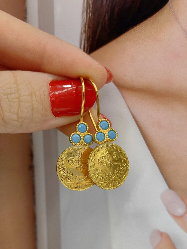 LİRA ALTIN KÜPE XKUP01052 - Nasip Kuyumcu