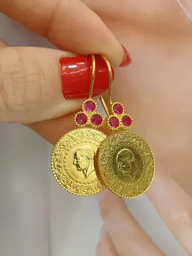 LİRA ALTIN KÜPE XKUP01053 - 2