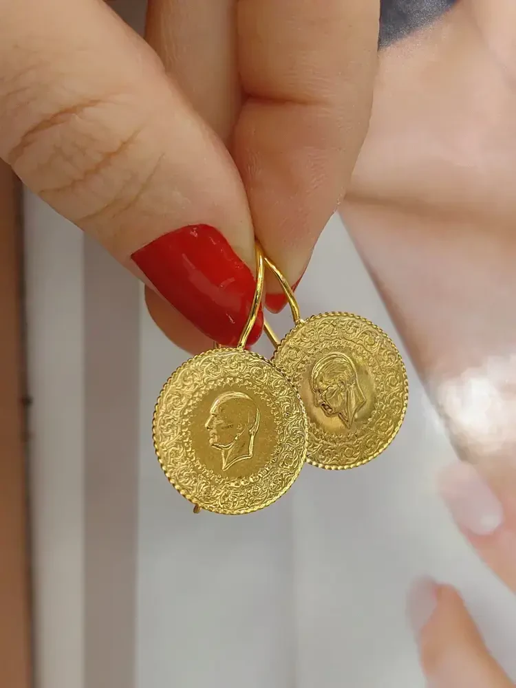 LİRA ALTIN KÜPE KUP01553 - 2