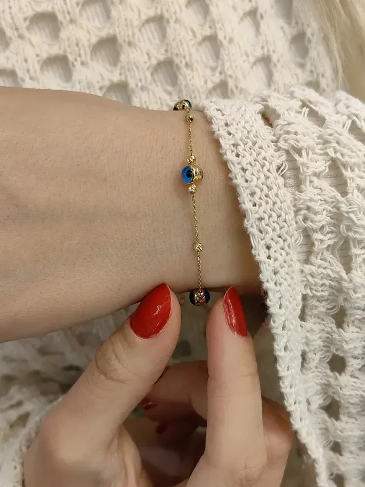 NAZAR ALTIN BİLEKLİK KNY01173 - Nasip Kuyumcu