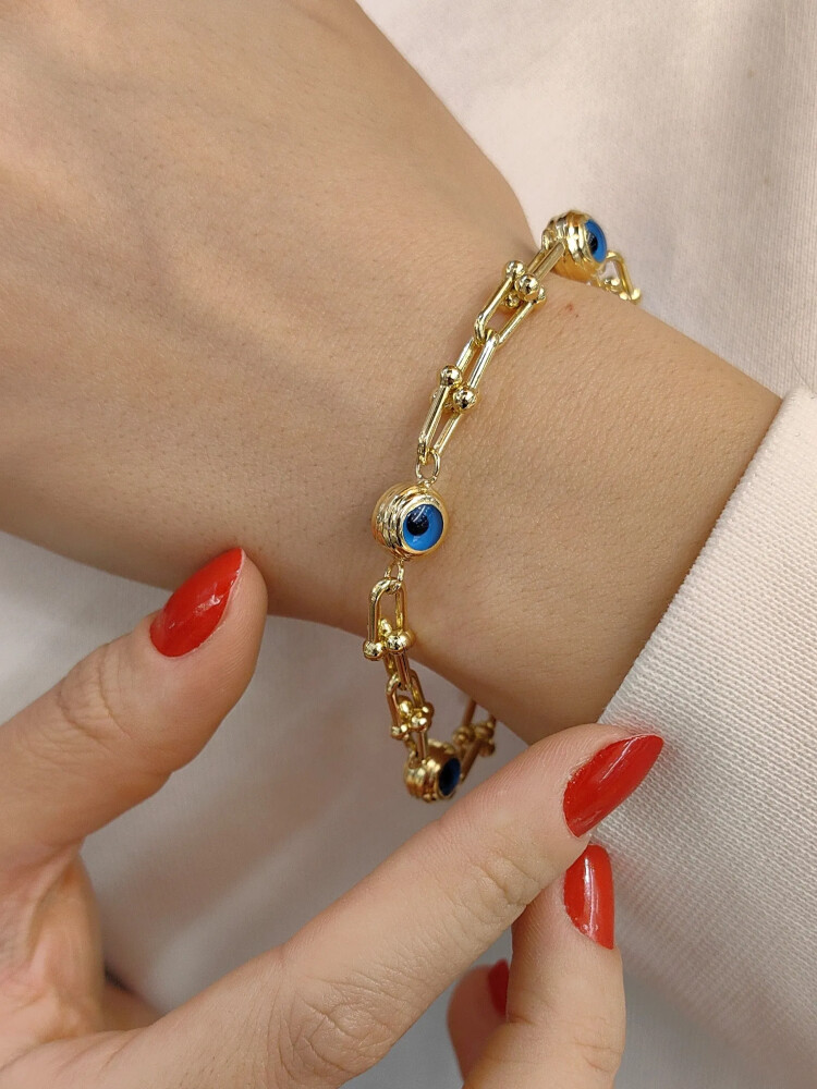 NAZAR ALTIN BİLEKLİK KNY00878 - Nasip Kuyumcu