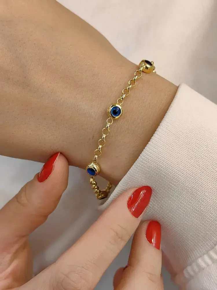 NAZAR ALTIN BİLEKLİK XKNY02032 - Nasip Kuyumcu