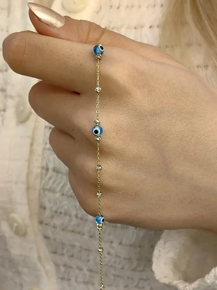 NAZAR ALTIN BİLEKLİK KNY02137 - Nasip Kuyumcu