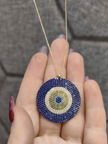 NAZAR MODEL ALTIN KOLYE 14 AYAR KLY00059 - 3