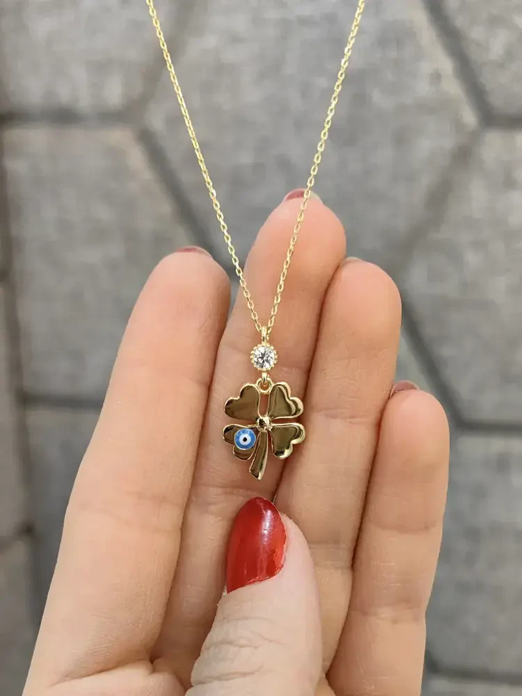 NAZARLI YONCA MODEL ALTIN KOLYE 8 AYAR KLY00778 - Nasip Kuyumcu