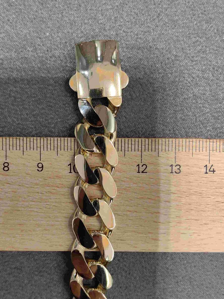 PARLAK CİLALI FİZYON GURMET DÖKÜM 14 AYAR ALTIN TARZ BİLEKLİK KNY02591 - 4