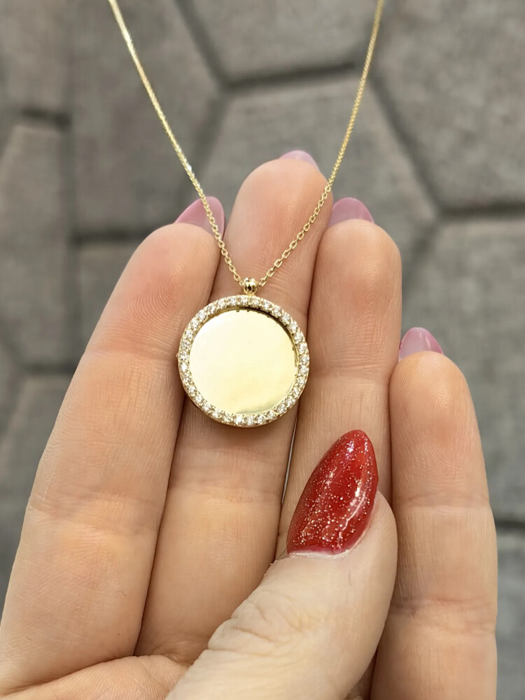 PLAKA HARF ALTIN KOLYE 14 AYAR KLY00041 - Nasip Kuyumcu