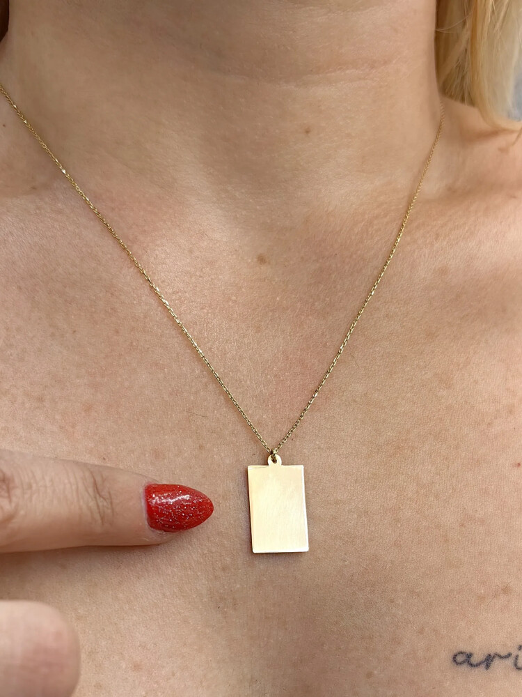 PLAKA HARF ALTIN KOLYE 8 AYAR KLY00639 - Nasip Kuyumcu