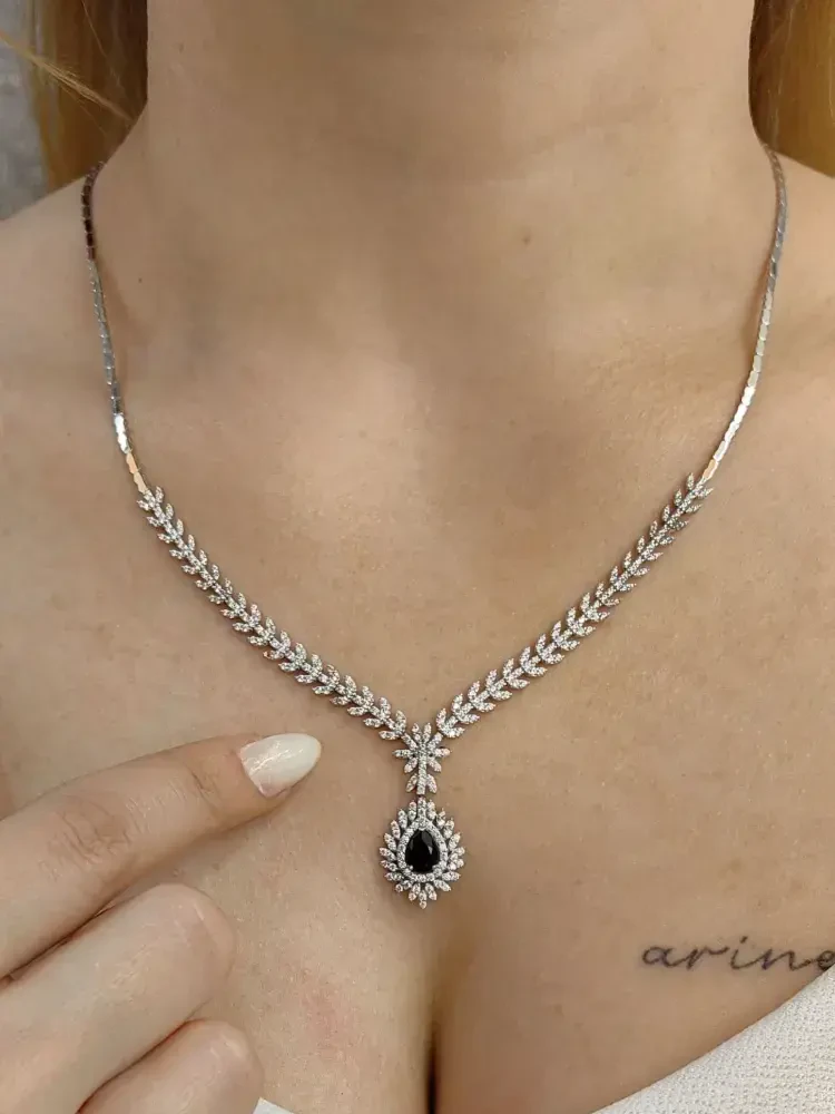 SAFİR ZİRKON MODEL 14 AYAR SET TAKIMI SET00067-68-69 - 4