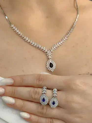 SAFİR ZİRKON MODEL 14 AYAR SET TAKIMI SET00067-68-69 - 2
