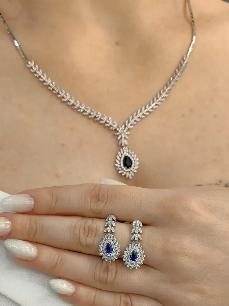 SAFİR ZİRKON MODEL 14 AYAR SET TAKIMI SET00067-68-69 - 2