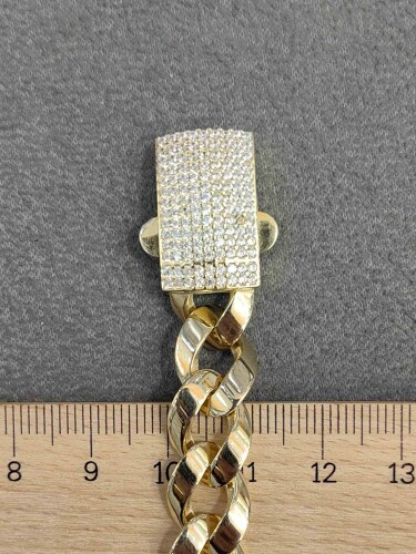 SERAMİK FİZYON TOKA KİLİTLİ 14 AYAR TAŞLI MODEL GURMET ZİNCİR ALTIN BİLEKLİK KNY01850 - 4