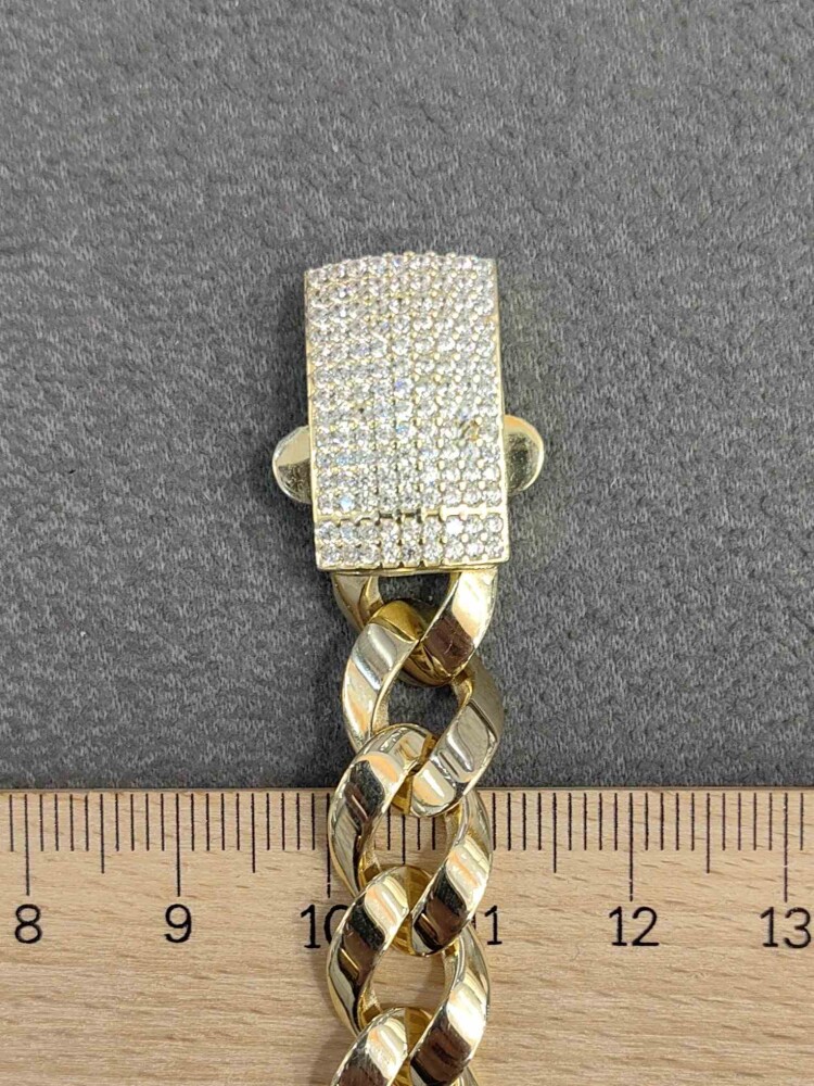 SERAMİK FİZYON TOKA KİLİTLİ 14 AYAR TAŞLI MODEL GURMET ZİNCİR ALTIN BİLEKLİK KNY01850 - 4