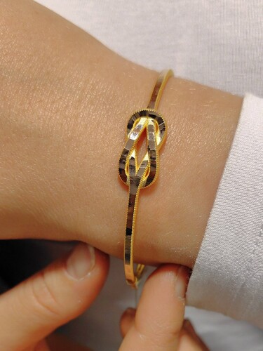 SEVGİ BAĞI AJDA MODEL 8 AYAR ALTIN KELEPÇE KLP00745 - Nasip Kuyumcu