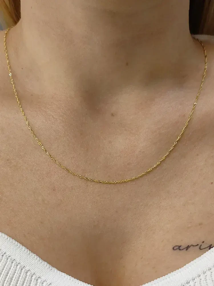 SİNGAPUR ZİNCİR ALTIN KOLYE 14 AYAR ZNC00824 - Nasip Kuyumcu