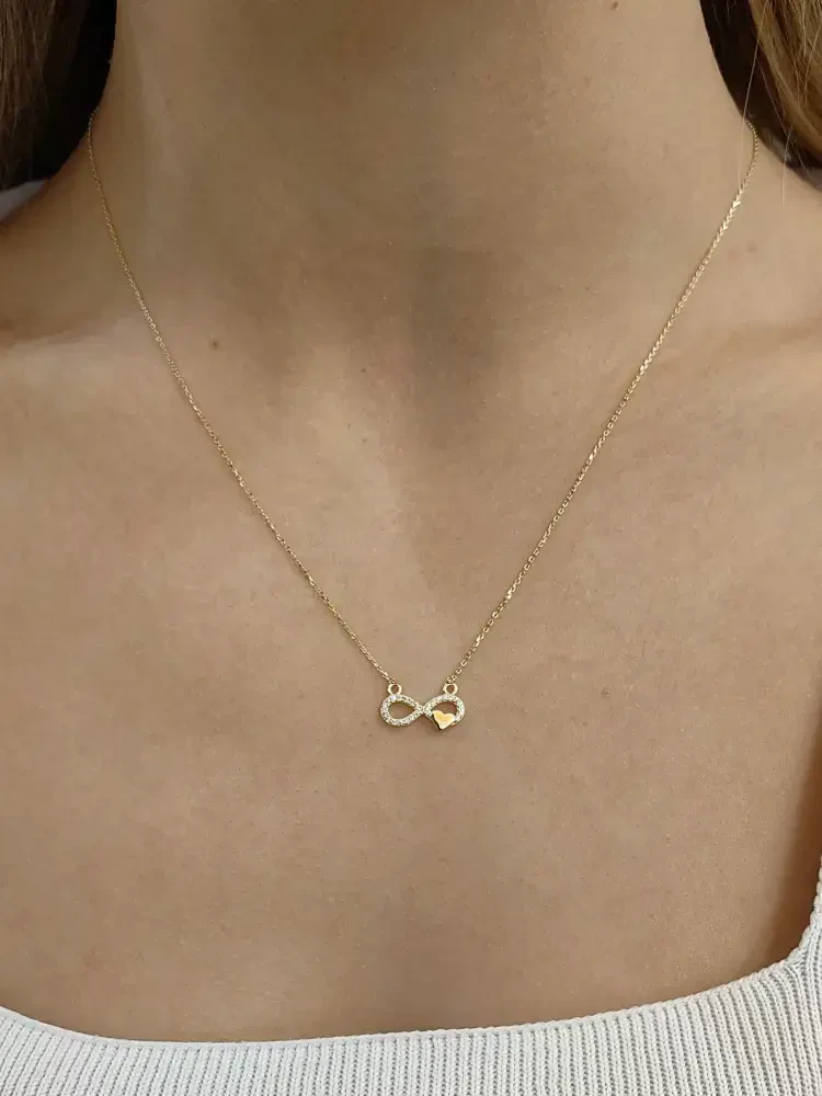 SONSUZLUK MODEL ALTIN KOLYE 8 AYAR KLY00988 - Nasip Kuyumcu