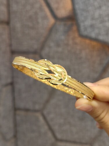 SONSUZLUK MODEL HASIR 14 AYAR ALTIN KELEPÇE KLP00740 - 2